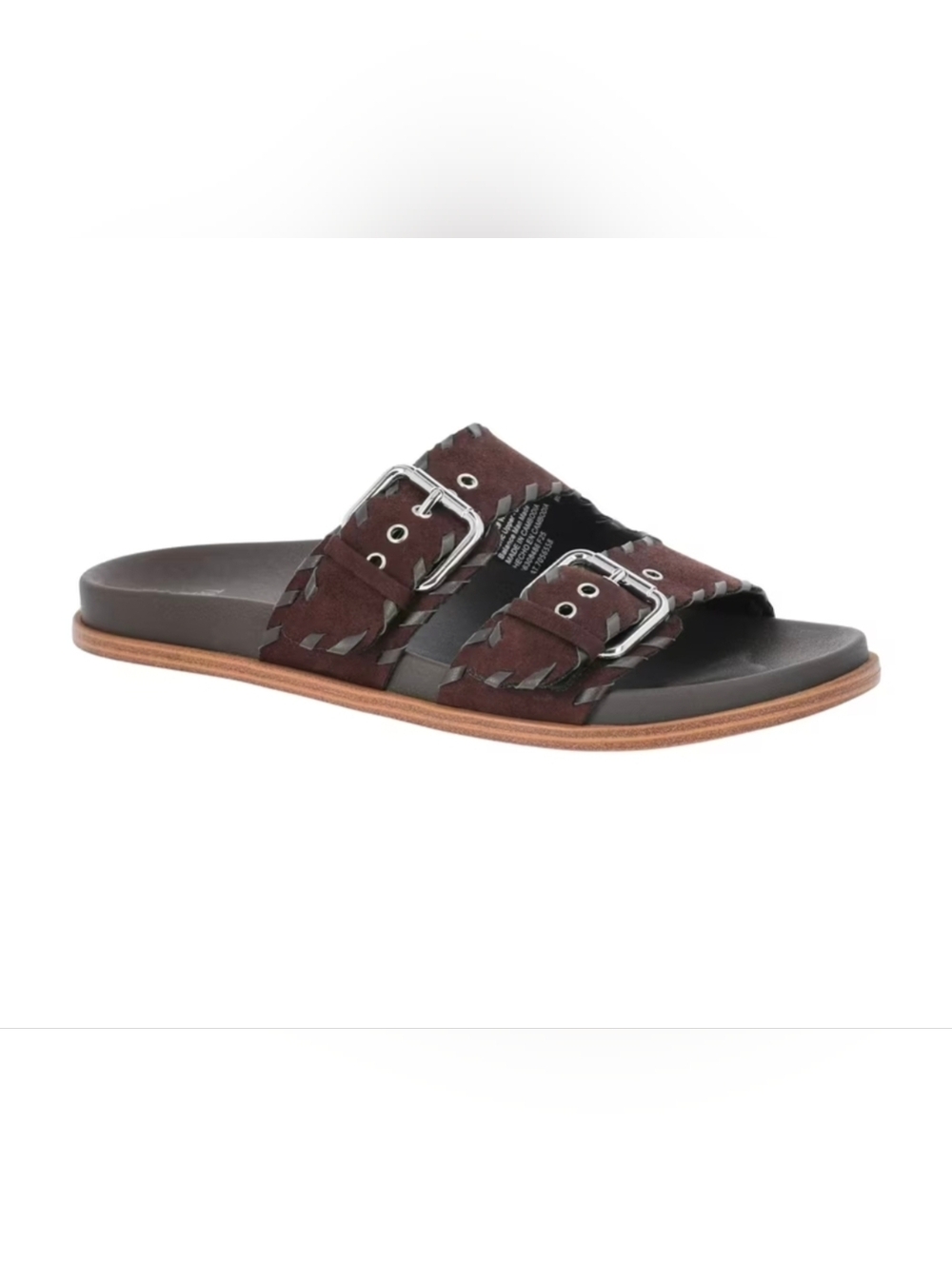 Time and Tru women's Chocolate Brown Whipstitch footbed Sandals - Size 7